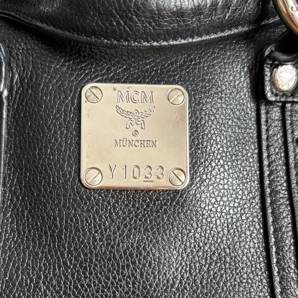 MCM Black Leather Mini Boston Bag - Picture 2 of 12